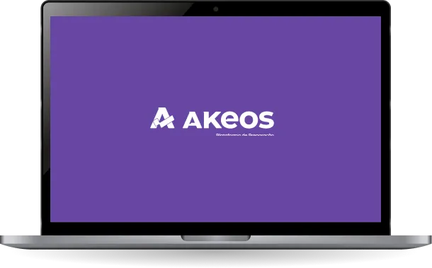 Laptop com a plataforma Akeos